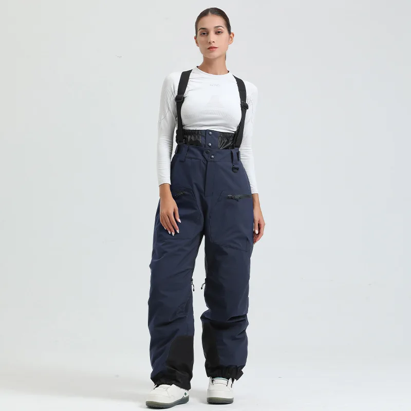 سروال تزلج معزول مقاوم للماء ومقاوم للرياح للرجال والنساء - سروال سميك مبطن على الجليد للرياضات الشتوية 2598