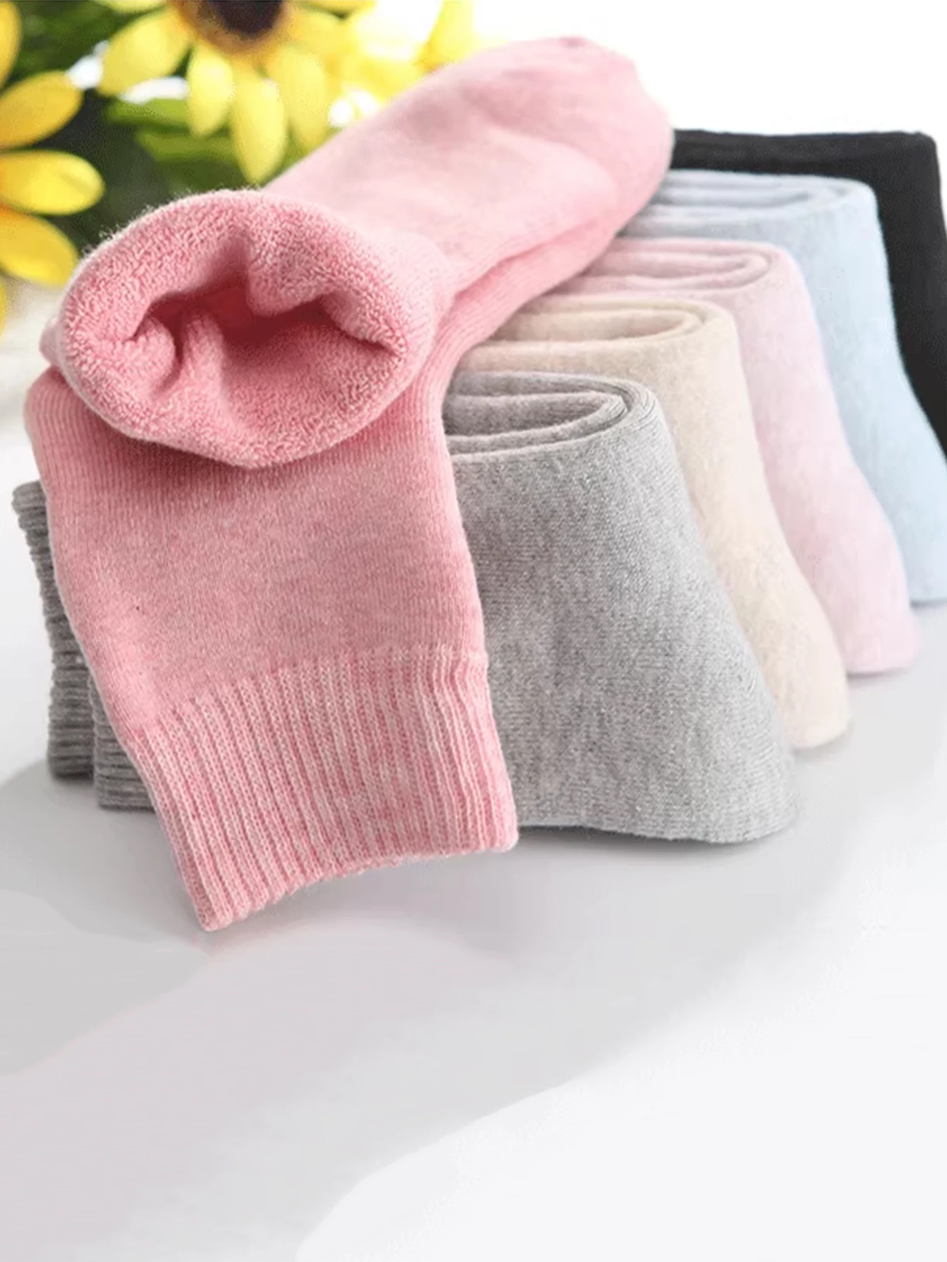 

5 пар женских теплых носков, однотонные осенне-зимние толстые плюшевые волосатые мягкие послеродовые чулки, кашемировые носки для сна