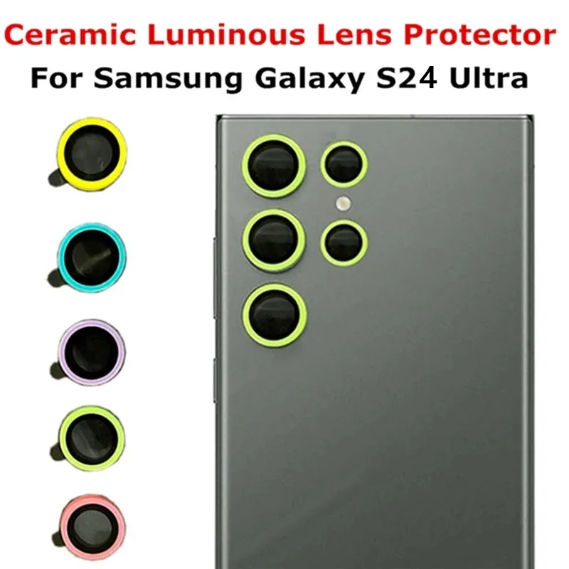 For Samsung Galaxy S24 Ultra S23 24 Plus Luminous Camera Lens Protector Ceramic Camera Lens Glass For Galaxy S23Ultra Lens Cover