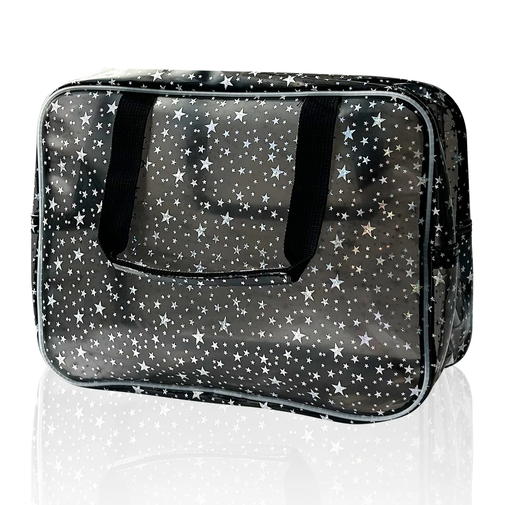 PVC Cosmetic Toiletry Bag Stylish Large Capacity Portable Hand Carry Makeup Organizer for Daily Travel and Trips