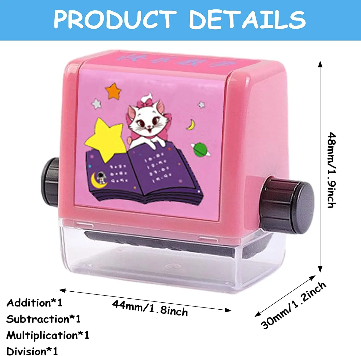 Roller Digital Teaching Stamp Reusable Addition and Subtraction Roller Stamp Within 100 Teaching Math Practice Questions