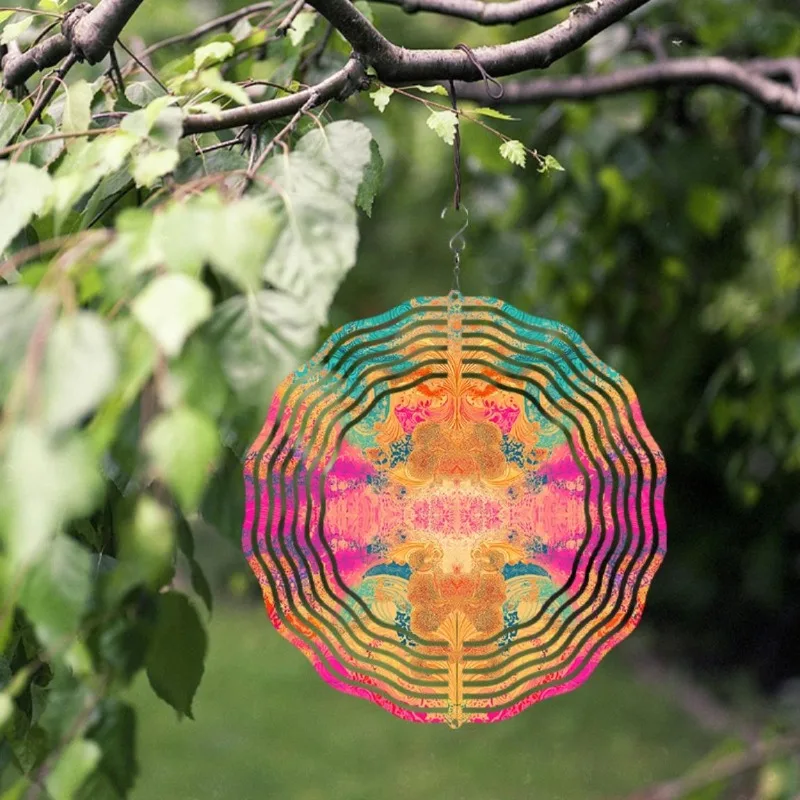 CIFBUY Metal Wind Spinner 360 Rotating Garden Art Outdoor Balcony Hanging Decor