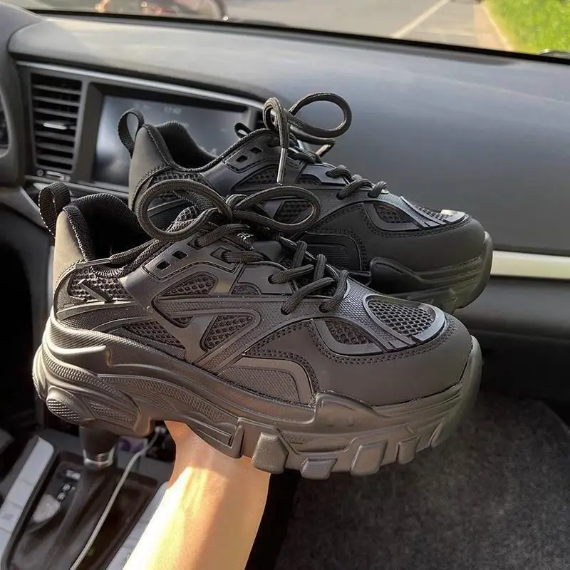 2026 Spring Female Y2K Grunge Clunky Shoe Thick Base Height Enhance Leisure Sport Everyday Versatile Footwear