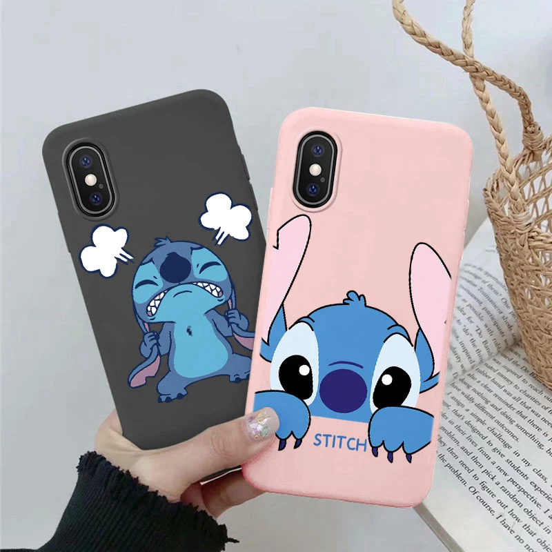 Stich Fall Für iphone X XR XS Max Schutzhülle Anime Cartoon Weiche Silikon Funda Für iphoneX XSMA iphoneXR Taschen stoßstange Capa