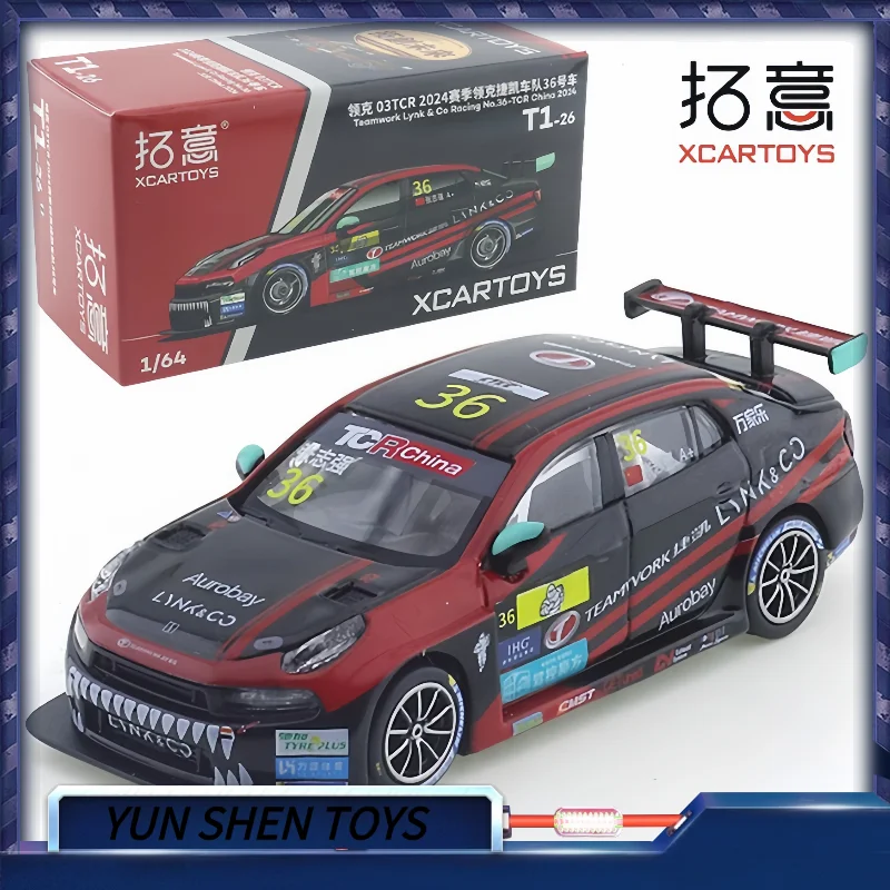 Xcartoys 1:64 trabajo en equipo Lynk & Co Racing No.36-Tcr China 2024 colección de modelos de coches fundidos a presión en miniatura