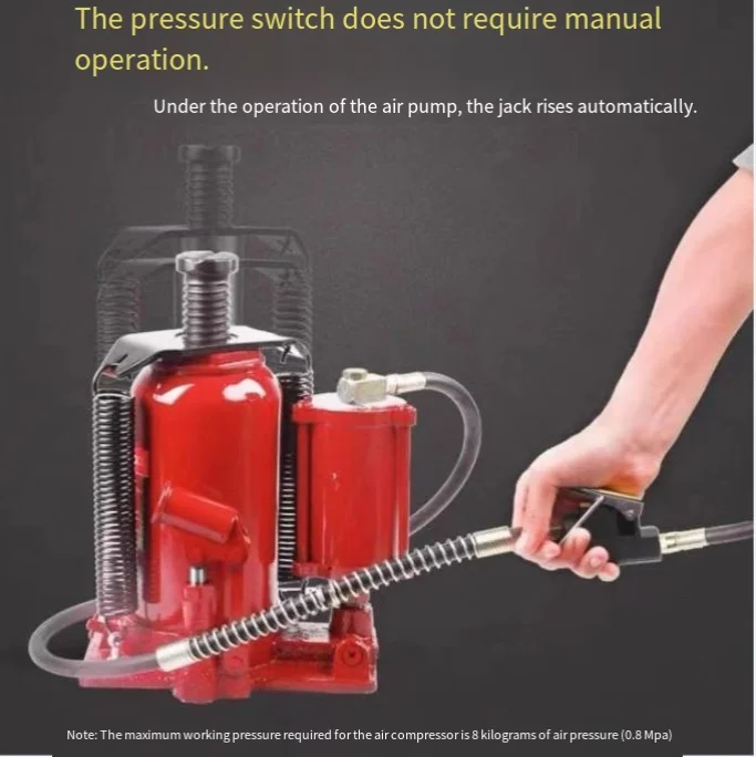 2t20t32t50-ton vertical hydraulic pneumatic jack for truck repair, pneumatic hydraulic jack