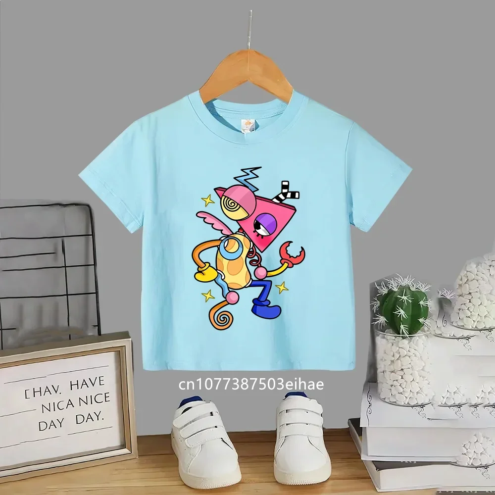 The Amazing Digital Circus Anime Merch Kids Cotton T Shirt, Short Sleeve Casual Tops, Boys Girls Summer Daily Wear Birthday Gift