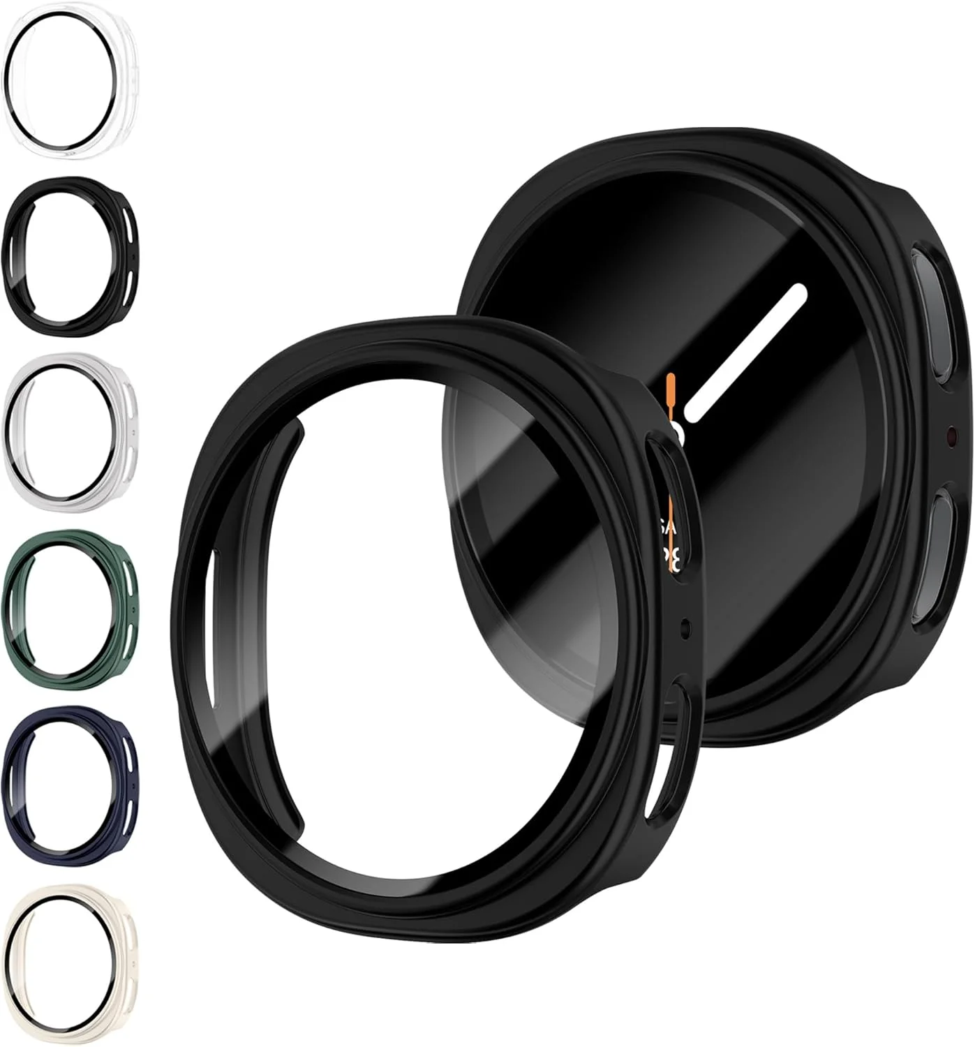Glass+watch case for Samsung Watch 8 40/44mm accessories, scratch-resistant and shockproof all-around protective case.