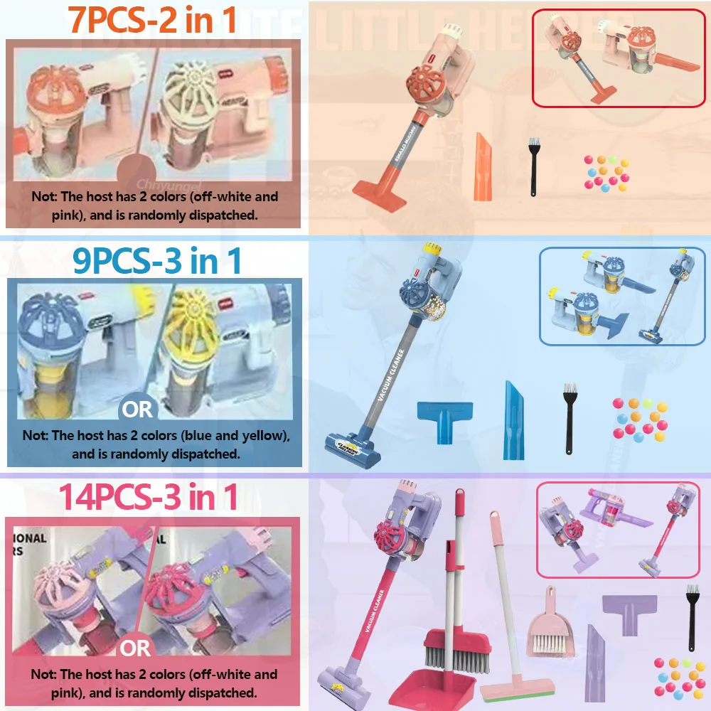 Kinderen Stofzuiger Speelgoedset Fantasiespel Reinigingsspeelgoed Realistisch Huishouden Educatief Speelgoed Cadeaus voor Peuters Jongens Meisjes