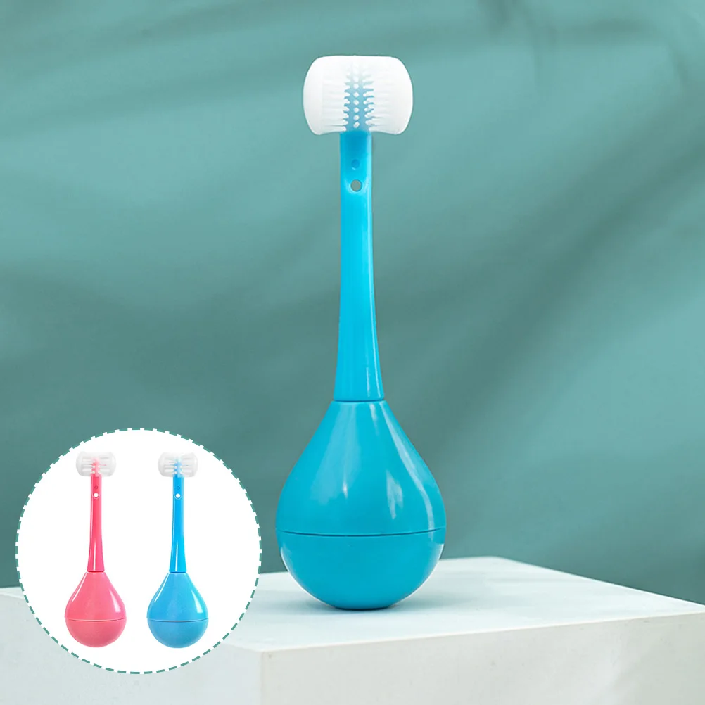 

2Pcs Kids Toothbrush Cartoon Tumbler Design Fine Bristles Ergonomic H Teeth Cleaning Tool For Children Adults