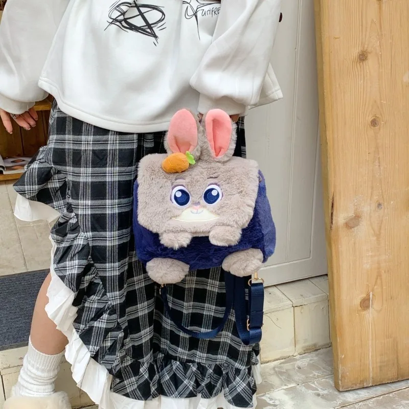 Disney Authentic JapaneseGirl's Backpack Cute Cartoon Plush Casual Versatile Zootopia Madness Judith Nick Laptop Backpack Unisex