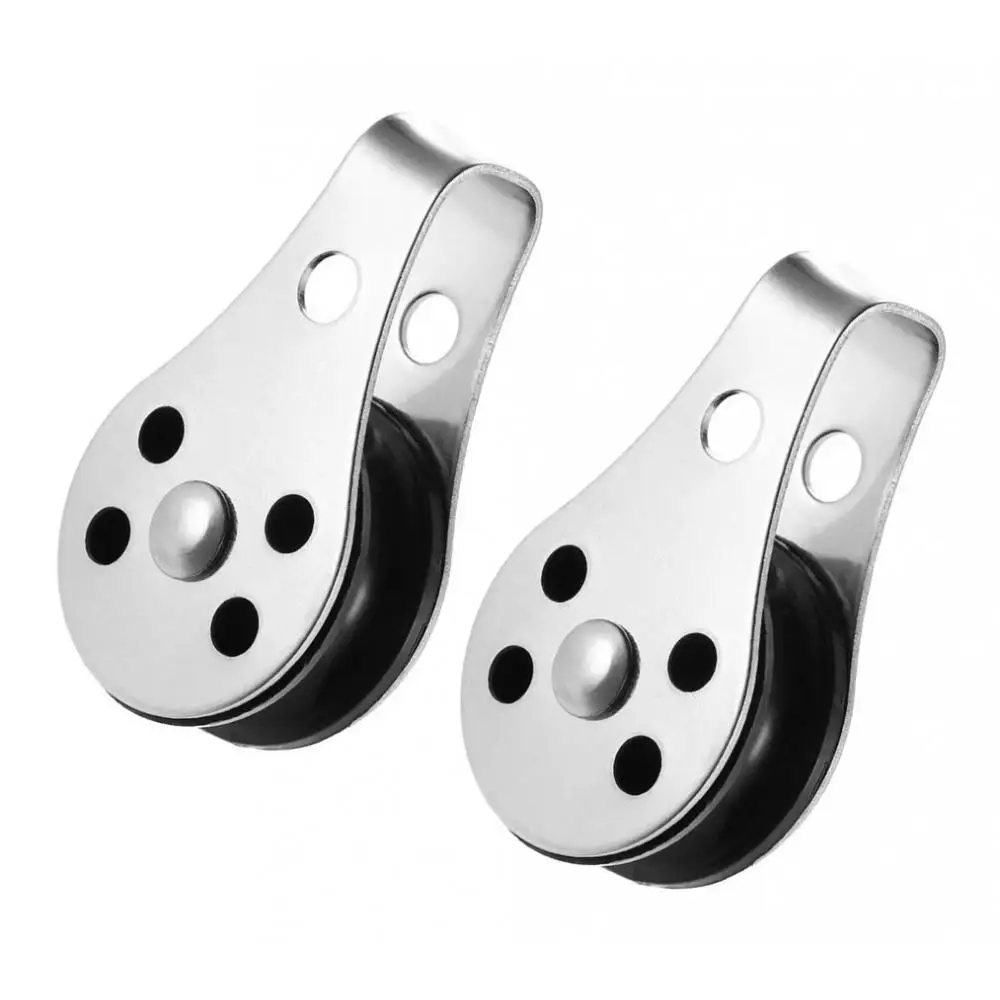 2pcs Rope Pulley Block 316 Stainless Steel Sheave for Marine Kayak Canoe Boat Sailing image 6
