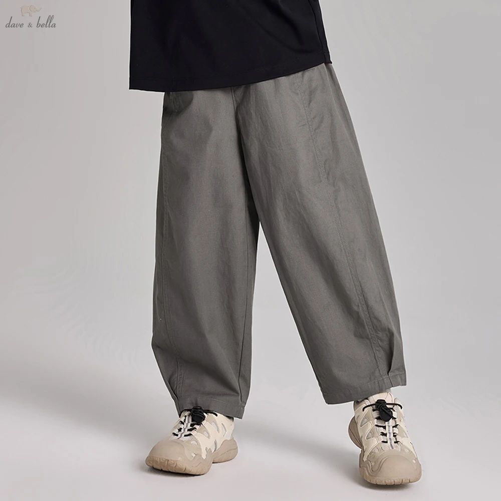 

Dave Bella Children Boys Spring Pants Elastic Waist Cargo Pants Children Summer Casual Sports Pocket Jogger Trousers DK1260436
