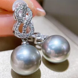 new design 9-10mm akoya gray pearl earring  earrings silver 925  pearl earrings  earrings for women  dangle earrings