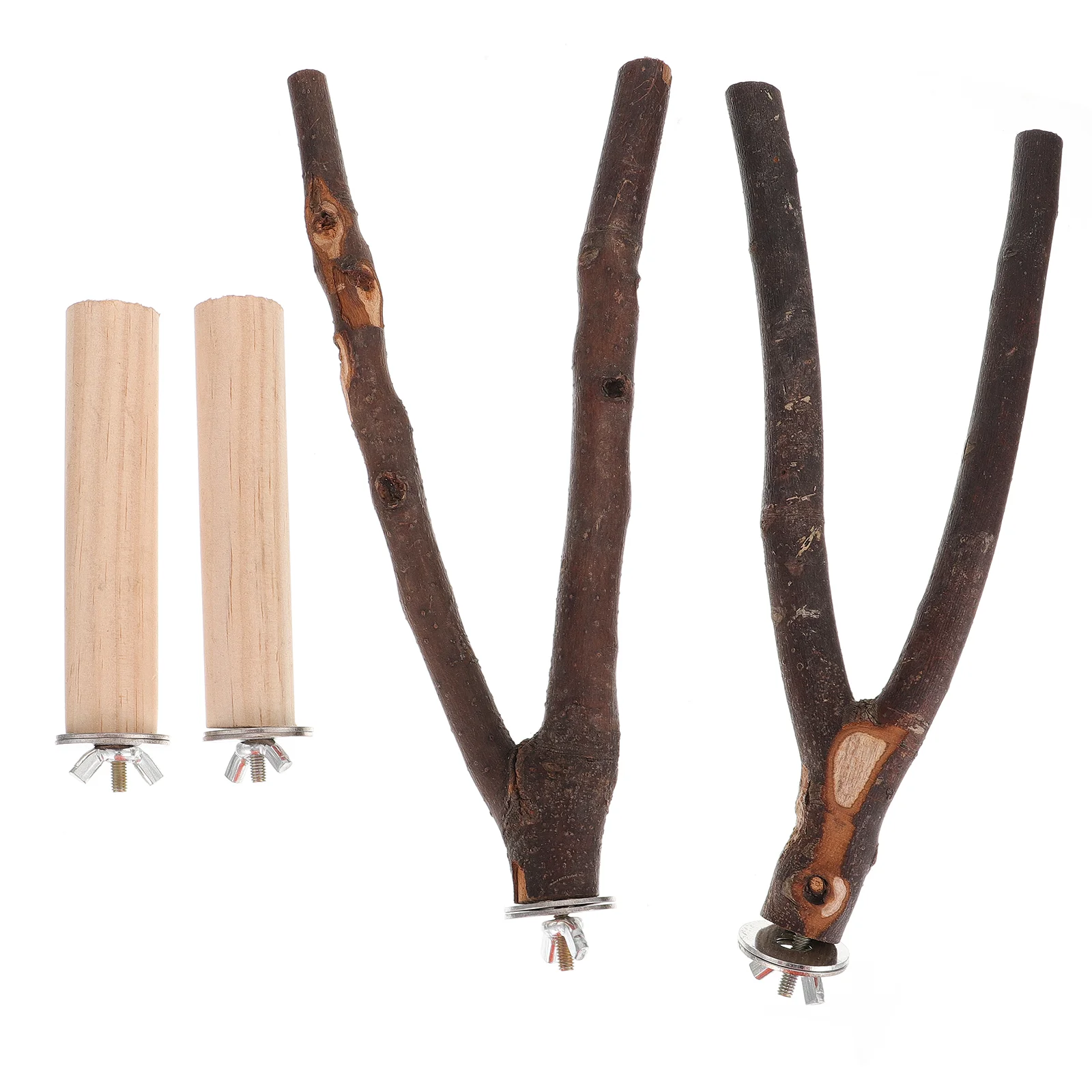 4 Pcs Parrot Standing Stick Bite-resistant Bird Toys Perch Pole Exercise Rods Wooden Chew