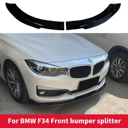For BMW 3 Series GT F34 2015-2019 Gloss Black ABS Front Bumper Lip Splitter Diffuser Body Kits Spoiler lower lip Accessories