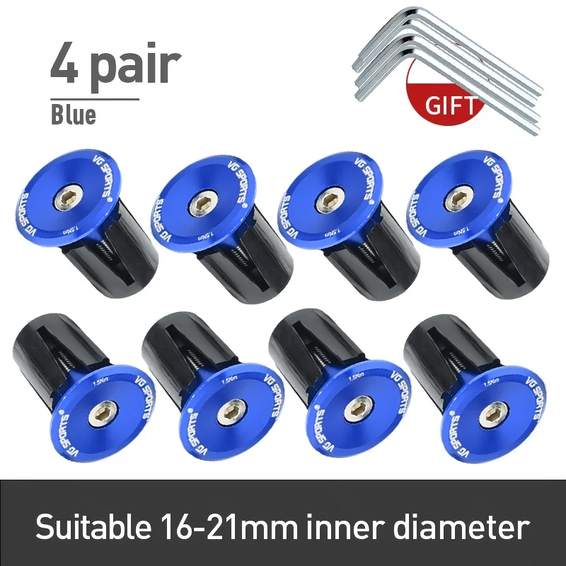 VG Sports 1 Paar Fahrradgriff Lenkerendkappe Aluminiumlegierung MTB Lenkergriffe Stecker Kappen für Fahrradlenkerzubehör
