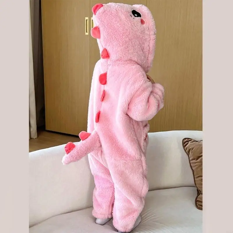 

Q22D Cartoon Baby Sleeping Bag Hooded Wearable Flannel Clothes Home Wear Sleepwear