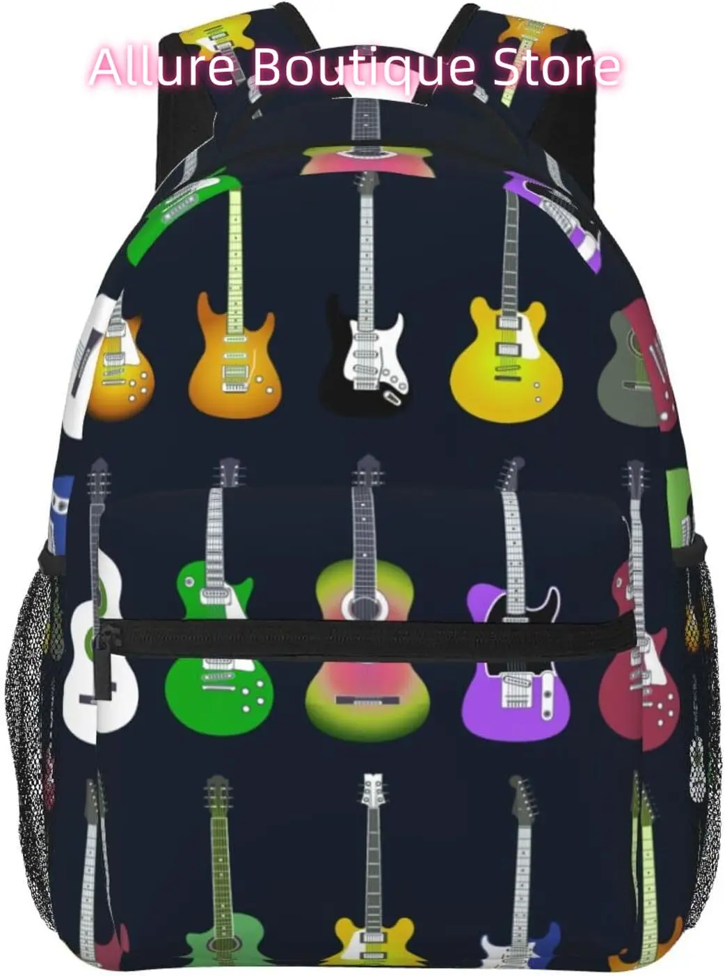 

laptop bag back to school Simple Guitar Prints Lightweight Laptop Backpack Lightweight Multipurpose Travel Casual Daypack Unisex