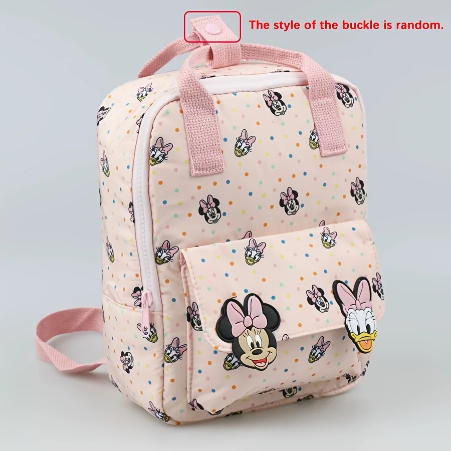 Mesuca Minnie Donald Duck Kawaii Printed Backpack Pink Polka‑Dot Nylon Shoulder Bag or School Travel Holiday Gift