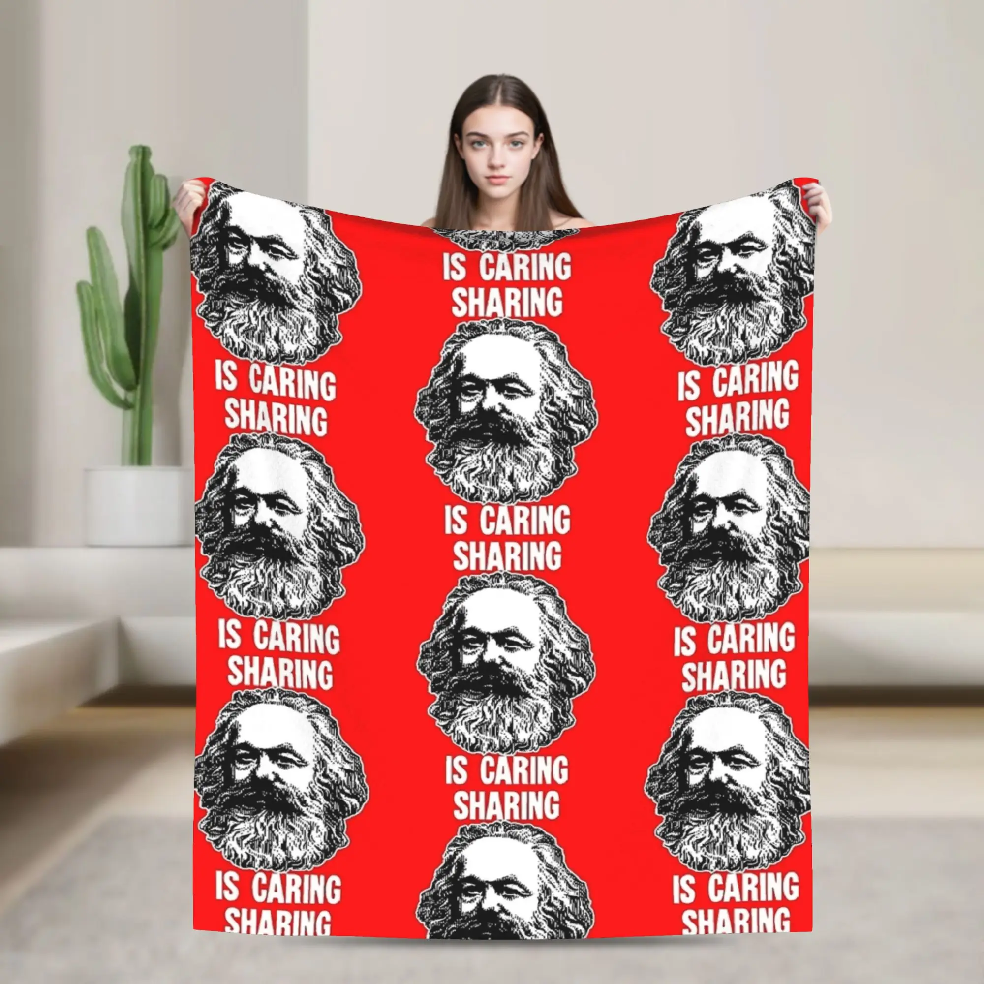 

Теплое мягкое одеяло Karl Marx Sharing Is Caring, детское плюшевое одеяло, забавное фланелевое покрывало для гостиной, чехол для дивана-кровати