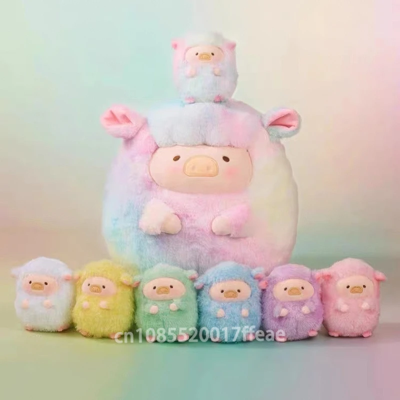 Hot Lulu Pig Blind Box Rainbow Pig Sheep Series Leuk Varken Poppen Kawaii Action Figure Mystery Box Kleurrijk Speelgoed Verjaardagscadeau