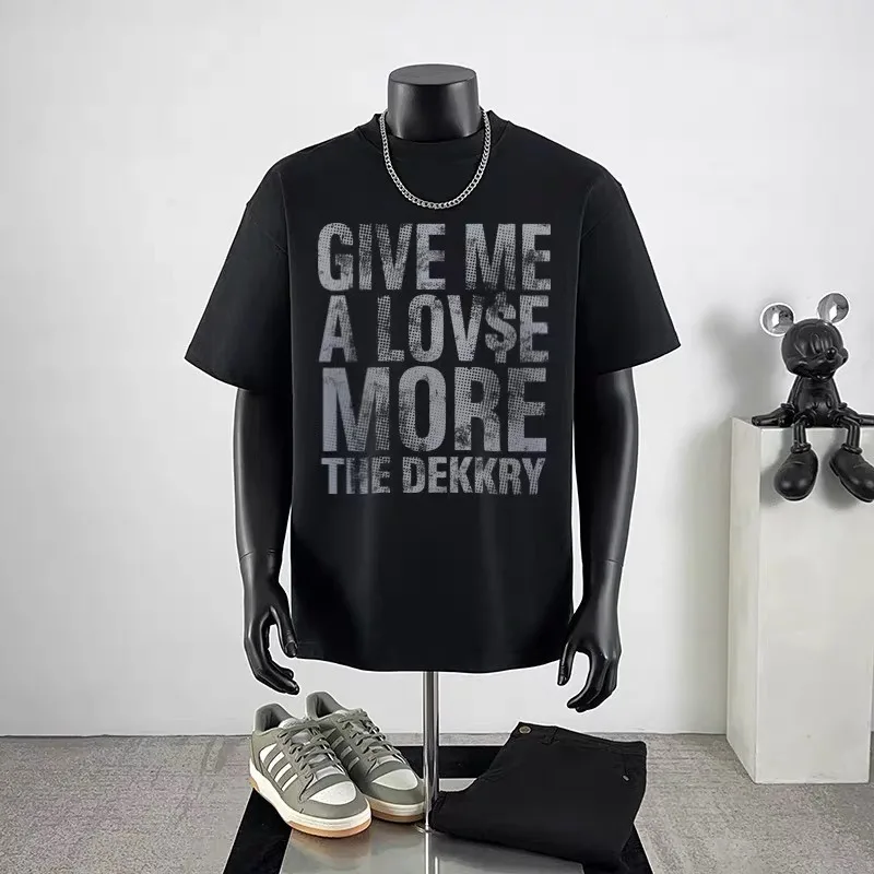 Men 100% Cotton Graphic T Shirts Summer Men's Black Oversized T-shirt American Style Vintage Tops Harajuku Men Clothing 2025 New