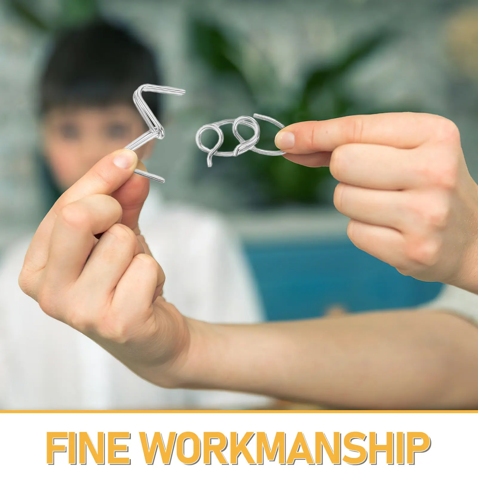 Set di 32 Puzzle in Metallo con Nove Anelli, Rompicapo per Allenamento Logico, Sfida IQ, Gioco di Disintrecciamento per Feste in Famiglia