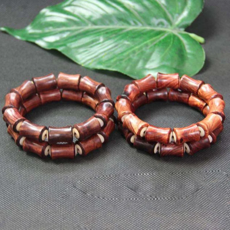 Rosewood bamboo joint inlaid with cow bone 15mm12mm Buddhist bead bracelet, prayer beads, unisex for handling and appreciati