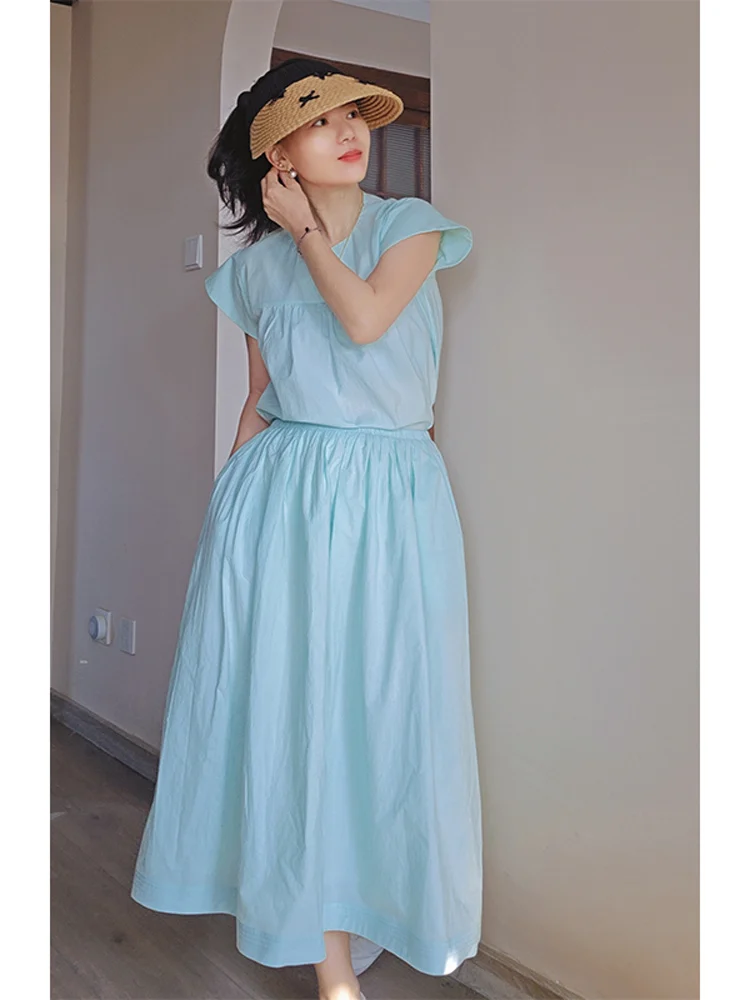 

Оригинальный дизайн, художественная плиссированная юбка с эластичным поясом, 60 плиссировок, 100% хлопок, удобная, универсальная, миди-длина.