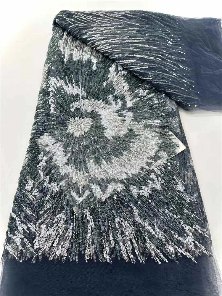 قماش دانتيل مطرز ثقيل أفريقي، قماش عريس ترتر نيجيري، فستان حفلات الزفاف، جودة عالية، 5 ياردات