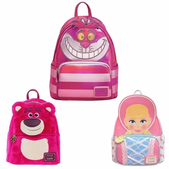 Edição Cheshire Cat Mochila Alice Im Wunderland Princesa PU Couro Marca Mulheres Rosa Mochila Bolsa