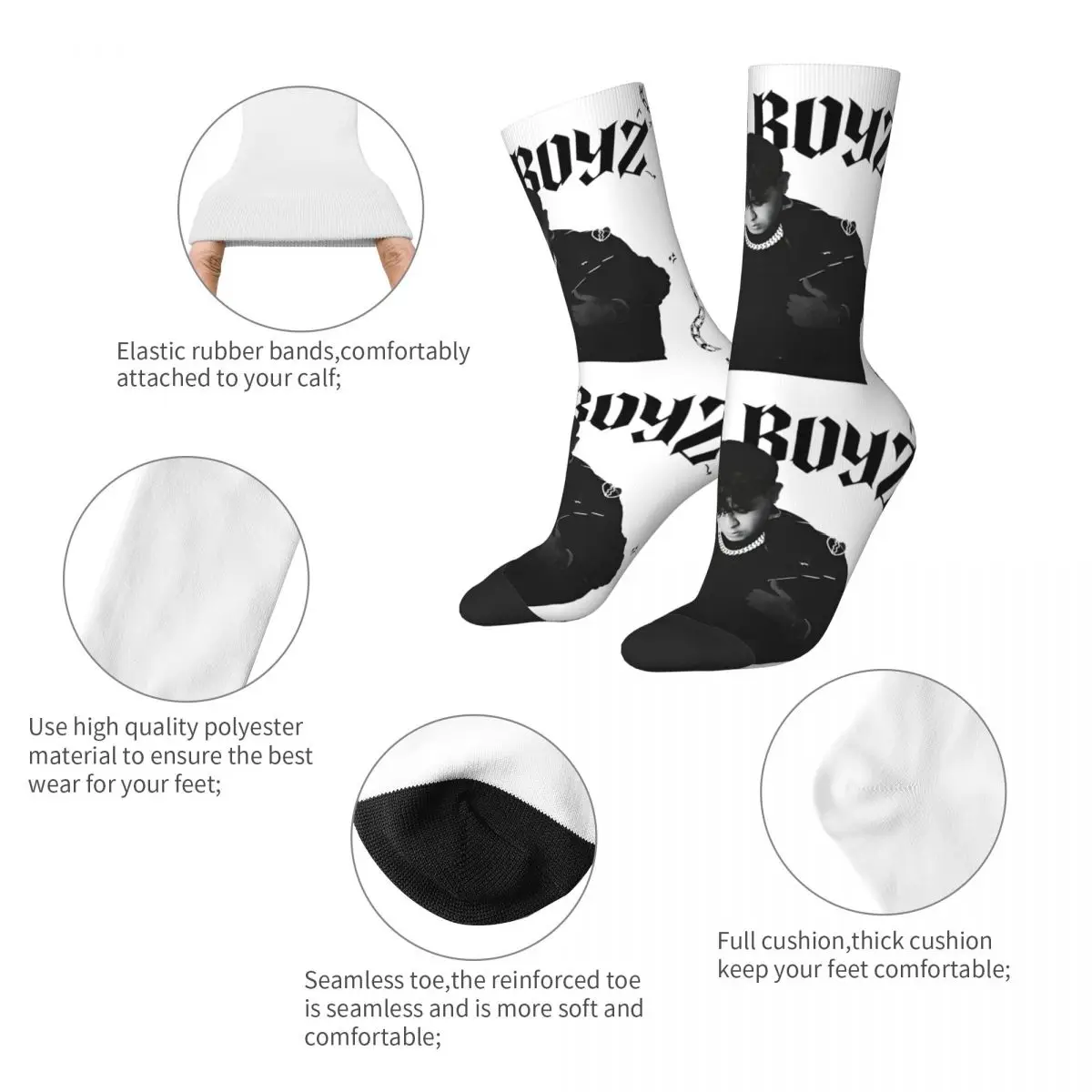 Cool Men's Women's Vintage Junior H Sad Boyz Tour Design Socks Album Concert Merch Cozy Socks Soft Wonderful Gifts