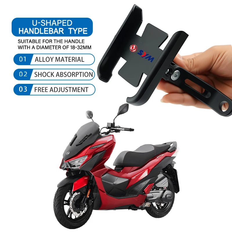 

Мотоциклетный держатель для телефона 360° ° Вращающийся кронштейн из алюминиевого сплава, крепление на руль для Sym Joymax Z Adx300 Husky Mask Maxsym Cruisym