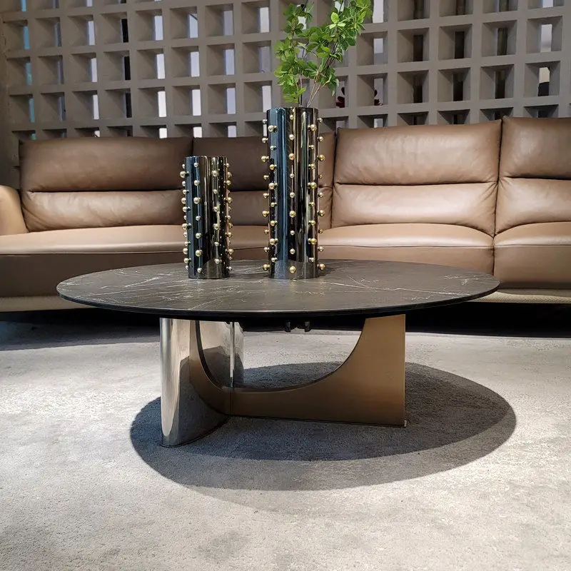 Marble coffee table side table combination mirror living room household small apartment