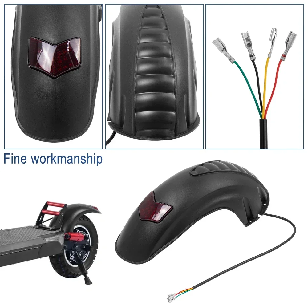 Untuk KUGOO M4 Skuter Listrik Kickscooter Sayap Pelindung Lumpur Depan 10 Inci Spatbor Belakang dengan Lampu Rem Pelindung Lumpur Melebar
