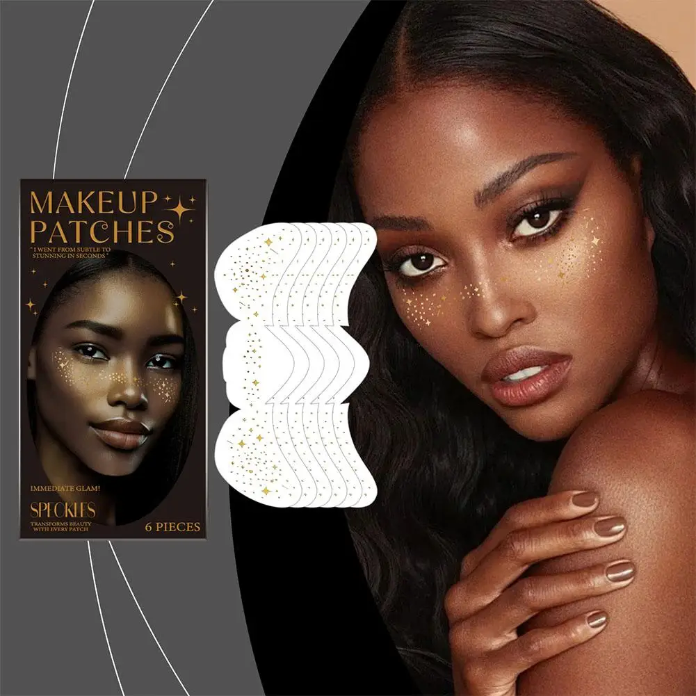 Make-up-Patches für das Gesicht – 6 Stück wasserdichte künstliche Sommersprossen – temporärer brauner gefälschter Sommersprossen-Aufkleber für Damen-Beauty-Make-up I3U6