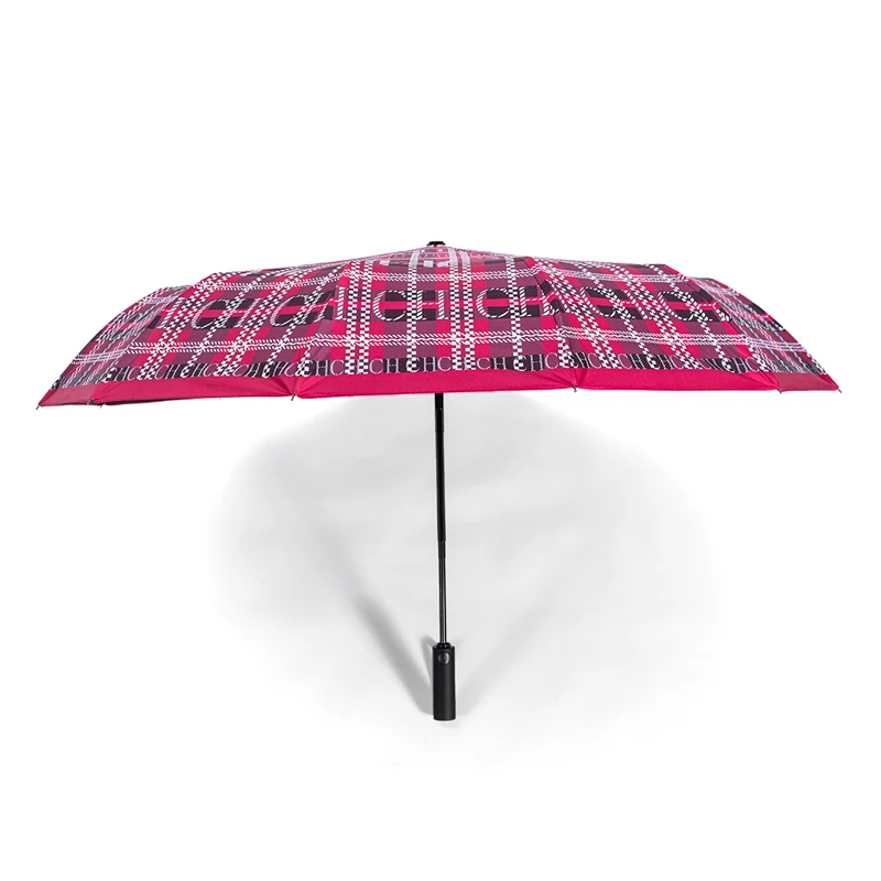 CH Fashionable Style Umbrella Versatile Multi-functional Umbrella Letter Printed Design Simple Semi-automatic Umbrella