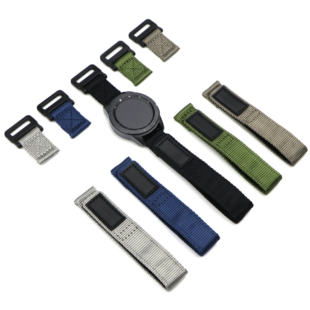 Nylon Watch Strap 20mm 22mm Loop Hook Strap With Quick Release Wirstband Accessories for Smart Watch Belt