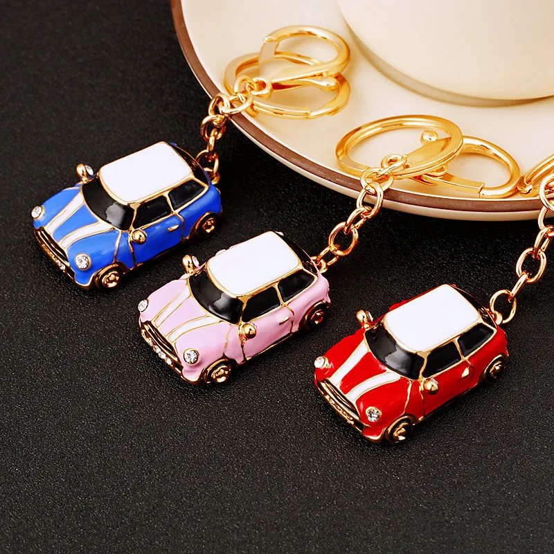 Cute Car Alloy Keychain Keyring Pendant Car Model Key Chain Ring Holder
