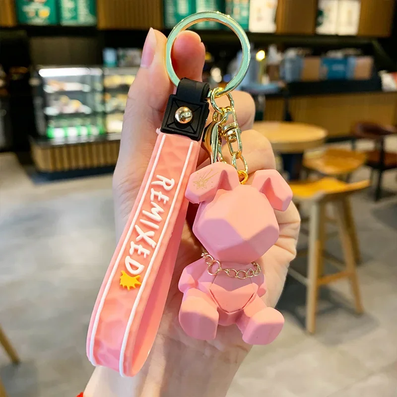 Wholesale Pink Bunny Keychain Cute Cartoon Chinese Zodiac Year of The Rabbit Car Key Chain Ring Bag Pendant Dropshipping 2023