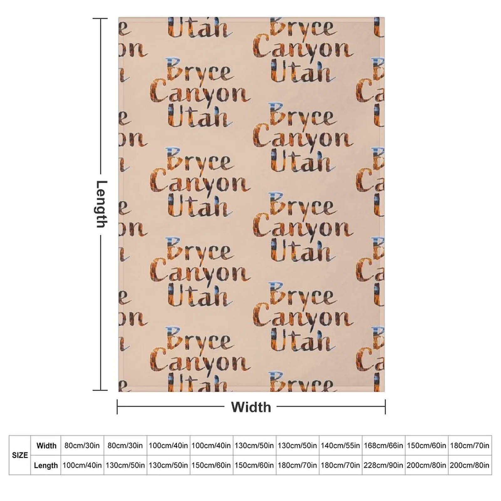 Bryce Canyon Utah, cool lettering design Throw Blanket couch cozy soft plush fuzzy picnic outdoor blanket