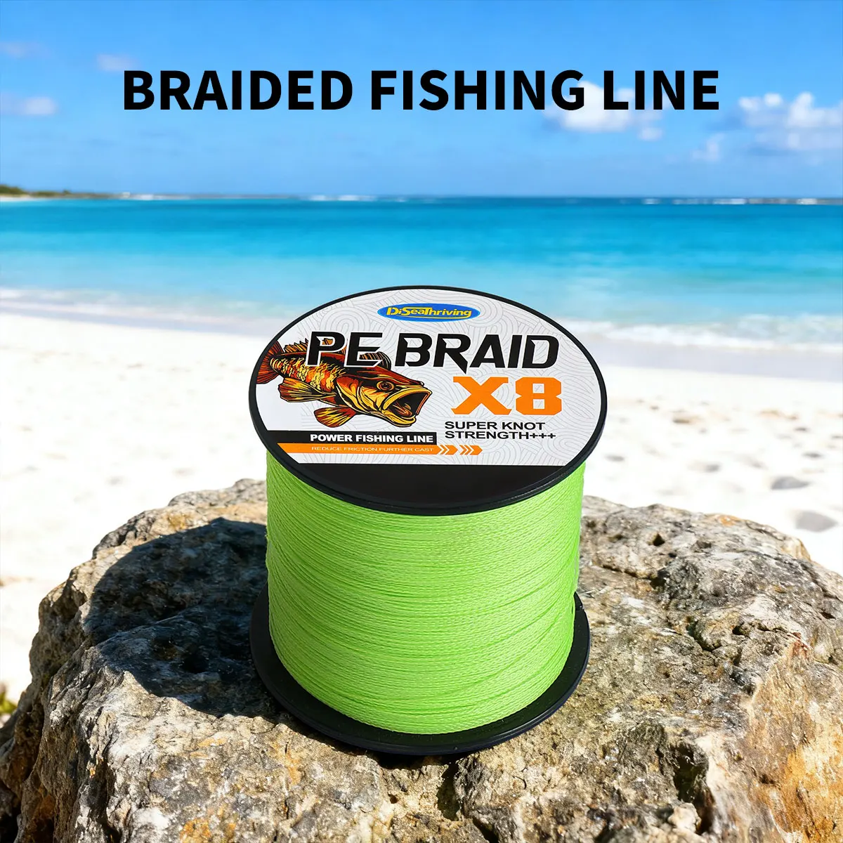 Línea de pesca trenzada, superlínea de alta sensibilidad y resistencia a la abrasión, sin estiramiento, sin decoloración de Color, alambre trenzado, línea súper PE