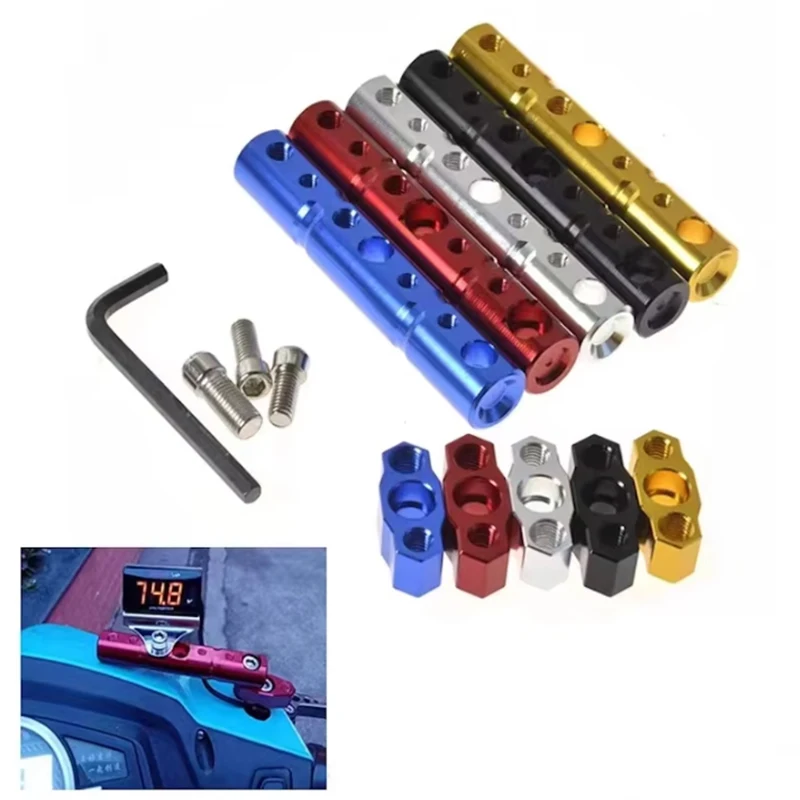 Multifunctional Aluminum Rearview Mirror Mount Extender Bracket for Motorcycle Scooter ATV Support Spotlight Cell Phone Holder