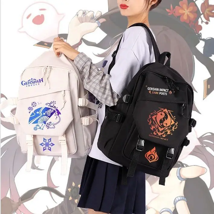 Genshin Impact Merchandise Zhongli Hu Tao Kaedehara Manyu Backpack For Primary And Secondary School Students Fashionable Anime A