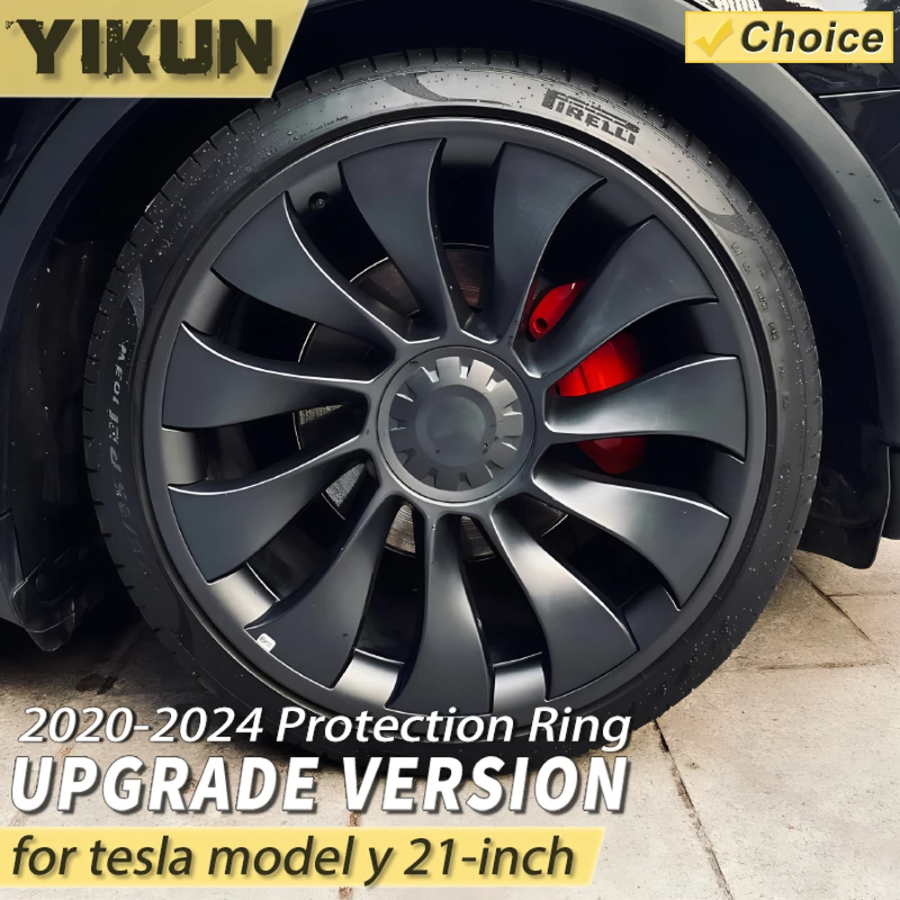 

4PCS For Tesla Model Y 21 Inch Wheel Hub Protection Ring ABS Rim Protector Patch Guard Covers Accessories Exterior 2018-2024