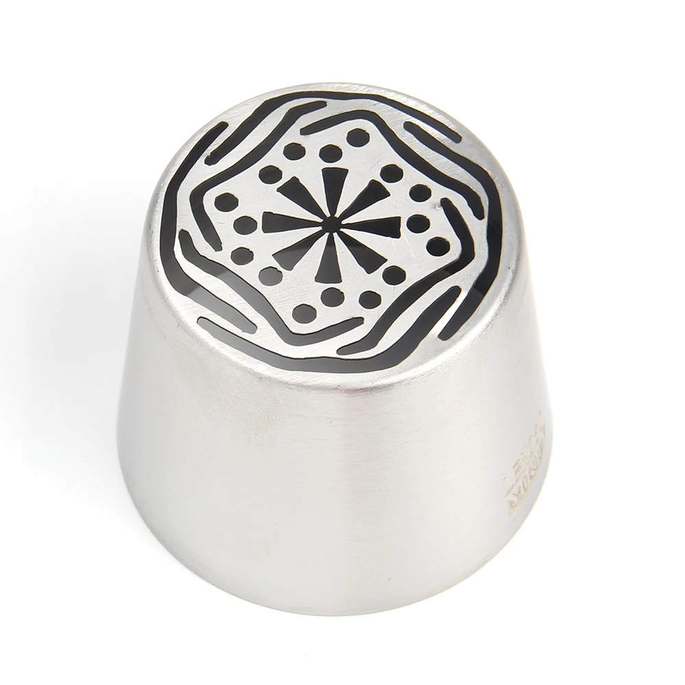 New Arrival Stainless Steel XXL Tight Flower Pattern Russian Icing Tip Pastry Dessert Marshmallow Piping Nozzle #LBNO60