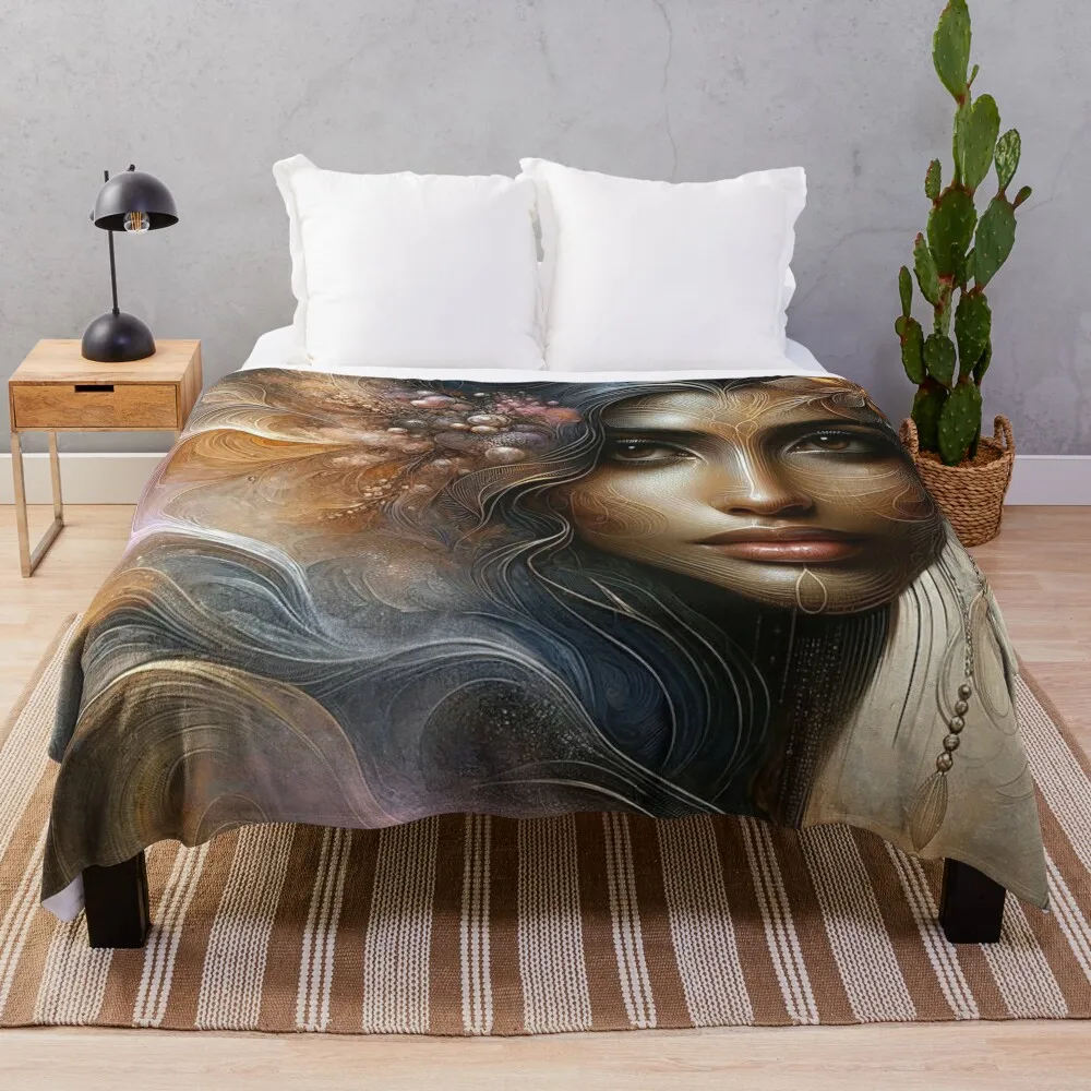 Where Mystical Beauty Meets the Mist of Dreams Throw Blanket Bed linens Loose anime Blankets