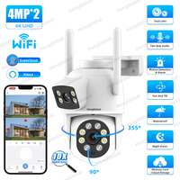 HongGlobal 8MP 4K 2.4G 5G WiFi6 Outdoor PTZ Wireless Eseecloud APP Wireless WiFi CCTV Security Network Camera