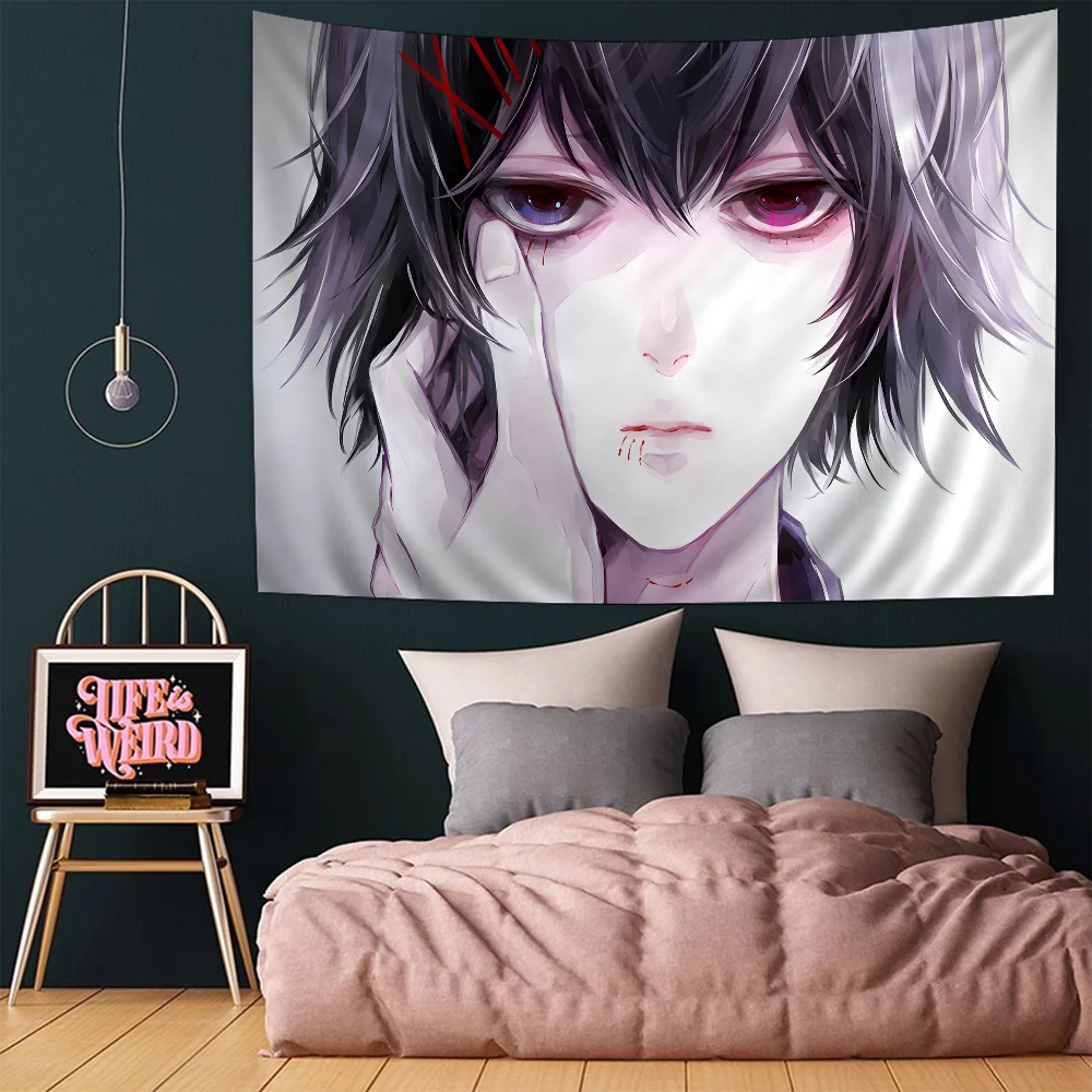 Tokyo Ghoul Juuzou Suzuya Anime Printed Large Wall Tapestry Art Decor for Study Room, Home, Dorm, Dark Style Room Decor Blanket